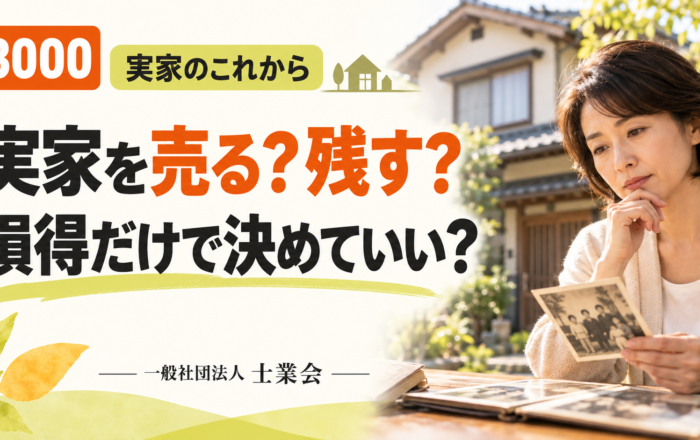 実家を売るか残すか、損か得かだけで決めてはダメなのですか？